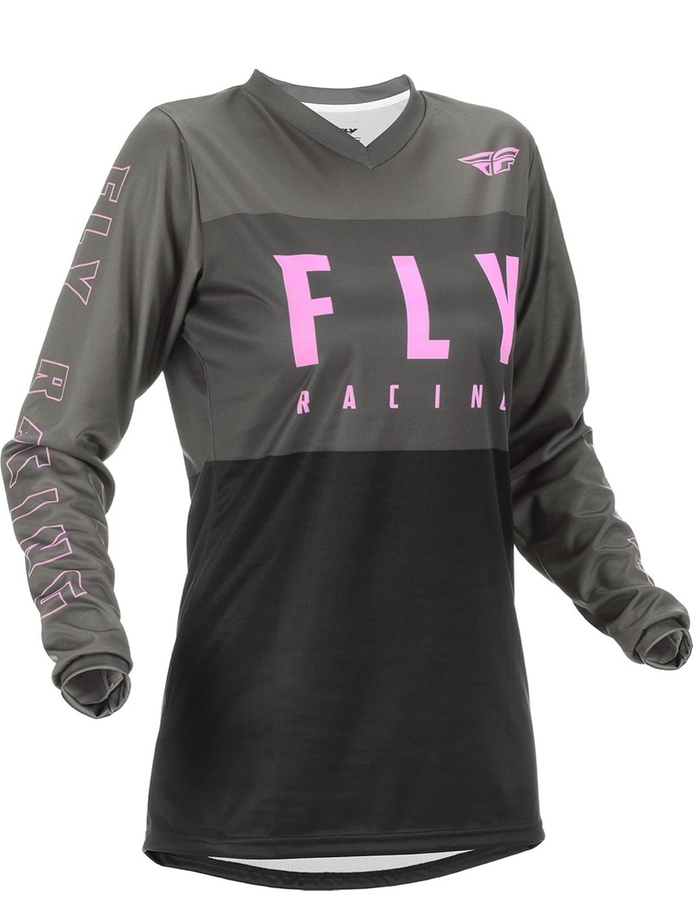 Flyracing Women's Long Sleeve Jersey with Pink Logo